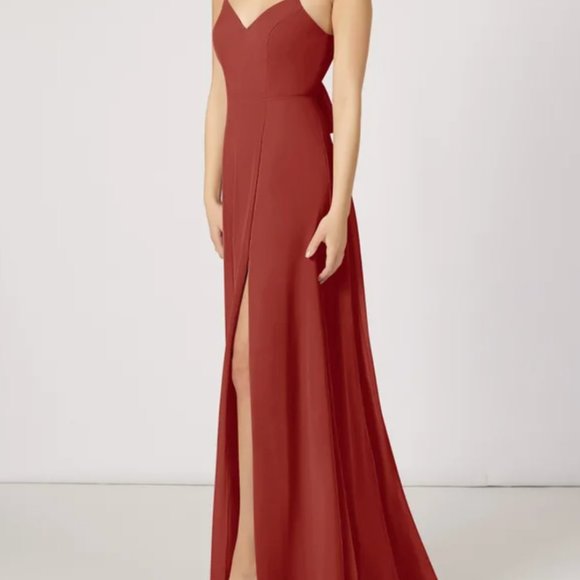 Azazie Everett Bridesmaid Dress in Terracotta - Picture 4 of 4
